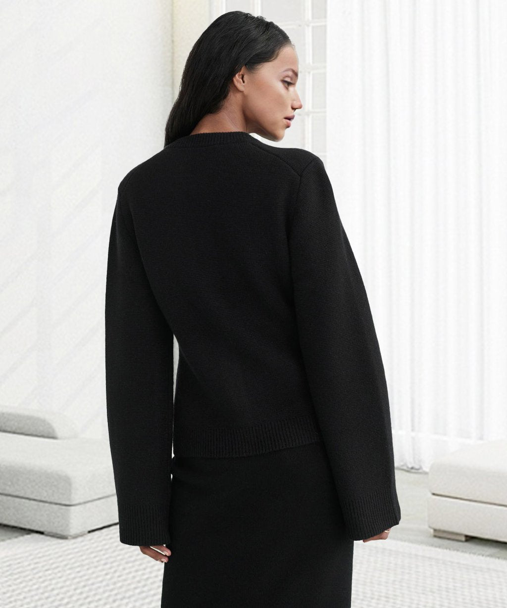 Cardigan à coupe droite avec fermeture à boutons pour femmes - Alvara