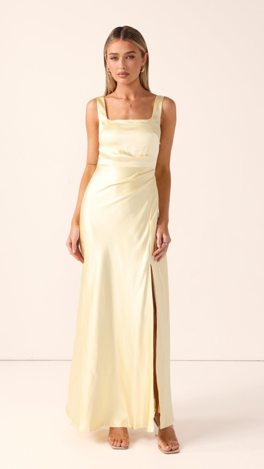 Robe longue élégante à encolure carrée pour femme - Alina