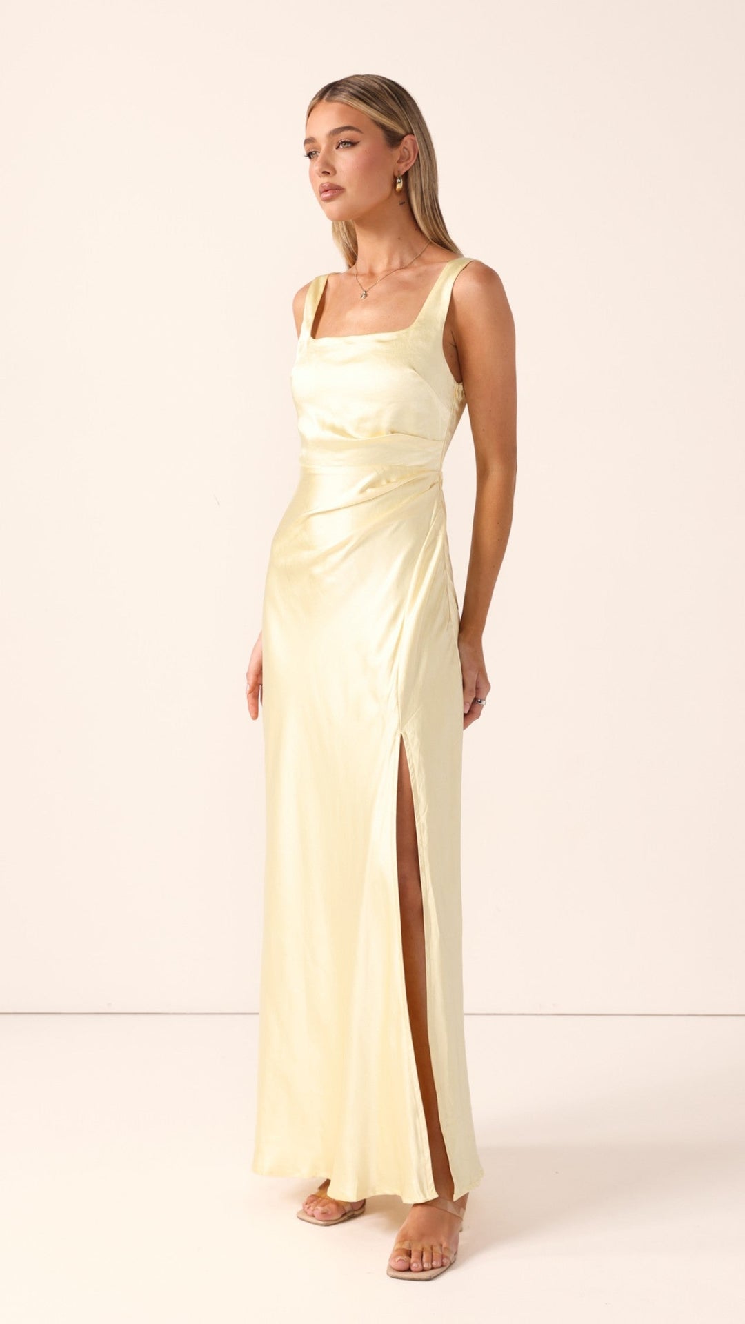 Robe longue élégante à encolure carrée pour femme - Alina