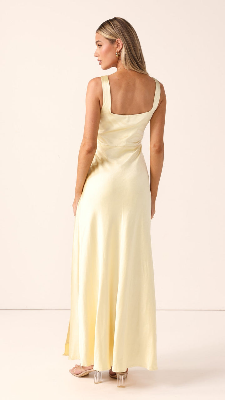 Robe longue élégante à encolure carrée pour femme - Alina