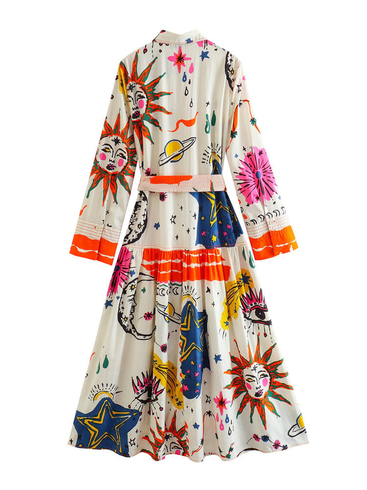 Robe chemise longue imprimée pour femme - Cailin