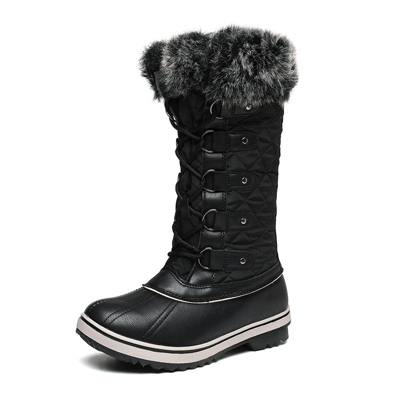 Bottes hautes et plates à lacets pour femmes - Aelira