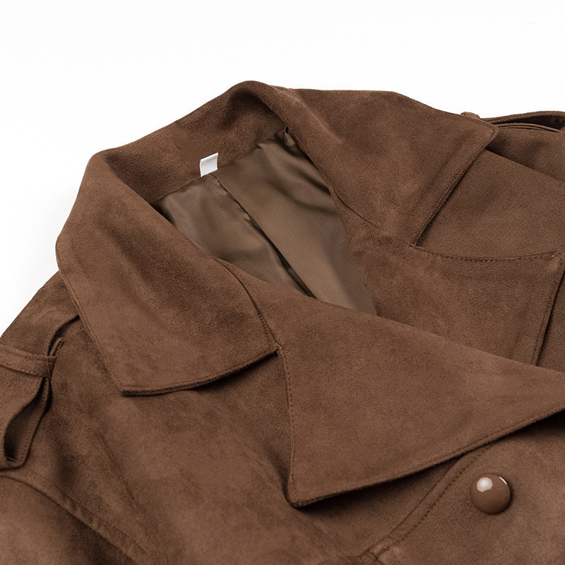 Manteau enveloppant pour femme avec effet daim doux - Caleira