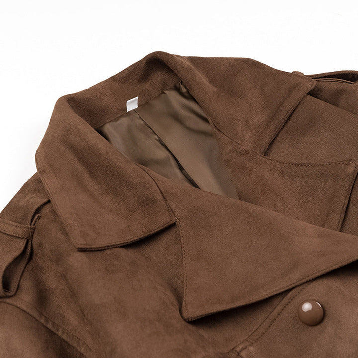 Manteau enveloppant pour femme avec effet daim doux - Caleira