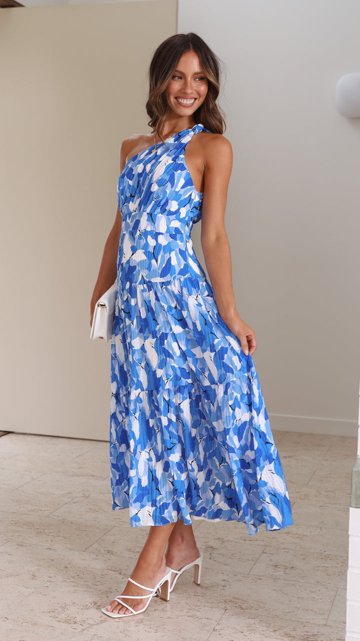 Robe longue à fleurs asymétrique pour femme - Jaisa