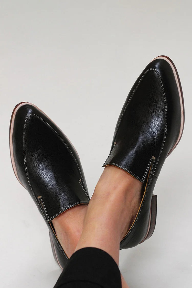 Mocassins plats pour femmes en cuir avec couture - Vireka