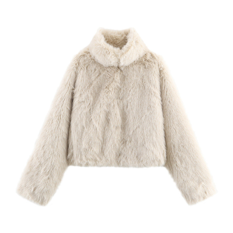 Manteau effet fourrure pour femme silhouette courte pour l'hiver - Dagny