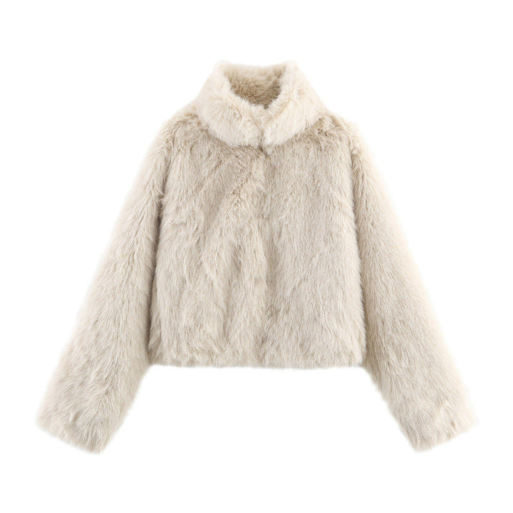 Manteau effet fourrure pour femme silhouette courte pour l'hiver - Dagny