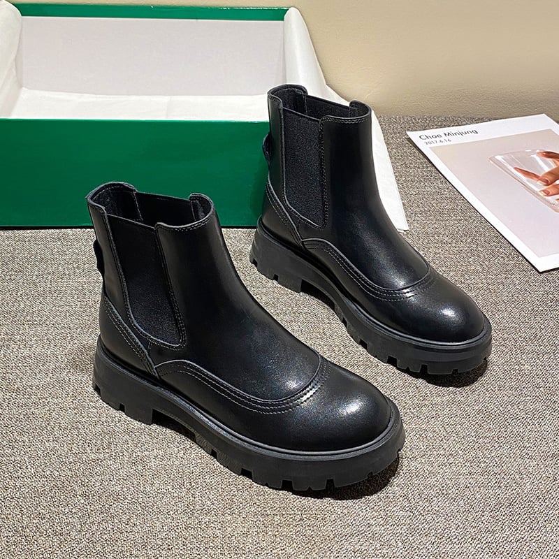 Bottines pour femmes en cuir avec élastique latéral - Gamblin
