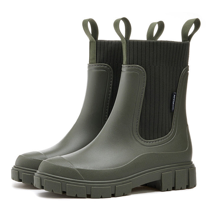 Bottes de pluie imperméables pour femmes avec semelles surélevées fonctionnelles - Elske