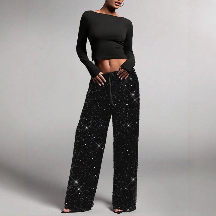 Pantalon à effet pailleté pour femmes - Lyrane