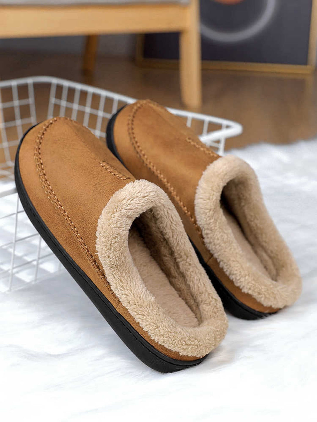 Chaussons pour hommes avec effet hivernal doux - Ervann