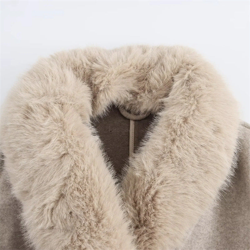Manteau effet laine à col polaire pour femme - Naeryn