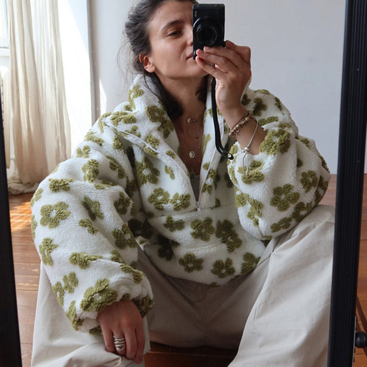 Sweat-shirt polaire pour femmes avec grande poche - Liora