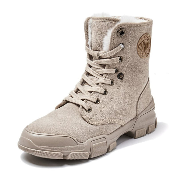 Bottines mi-mollets en peluche pour femmes - Rikke