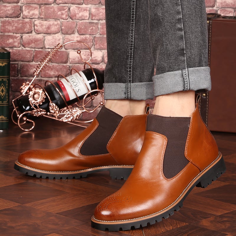 Bottines en cuir pour homme de style brogue - Levan