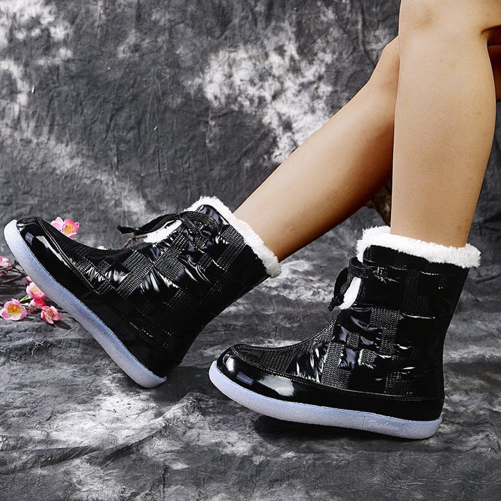 Bottes d'hiver à effet matelassé pour femmes - Yalinne