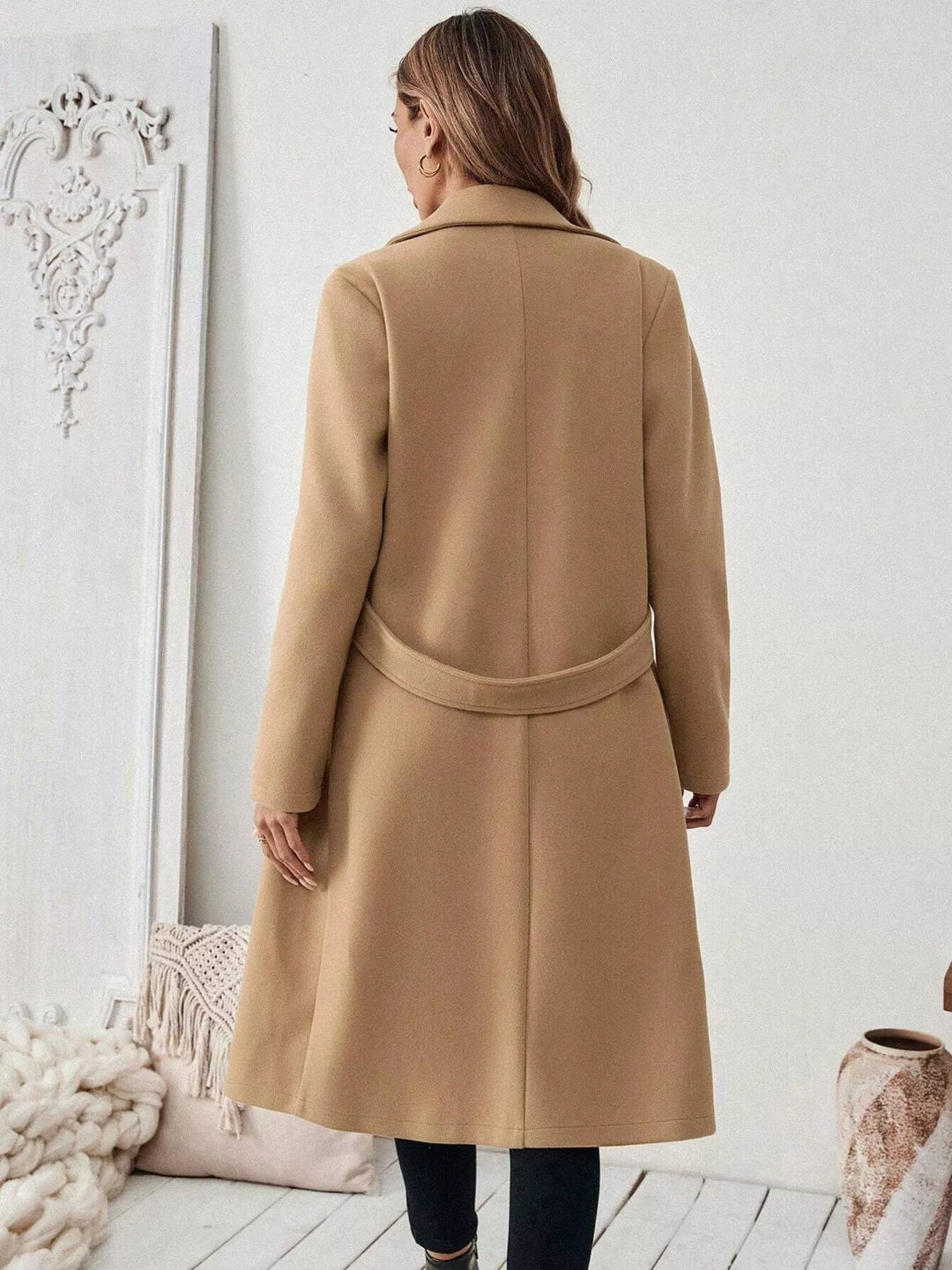 Manteau croisé en laine structurée pour femme - Aurenne