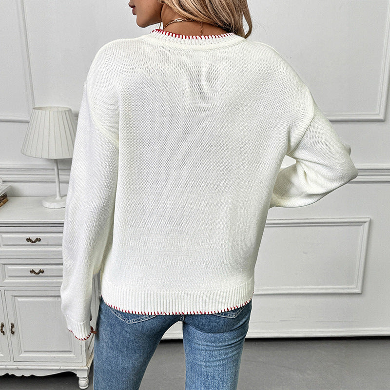 Pull en maille à motif de fraises pour femme - Liane