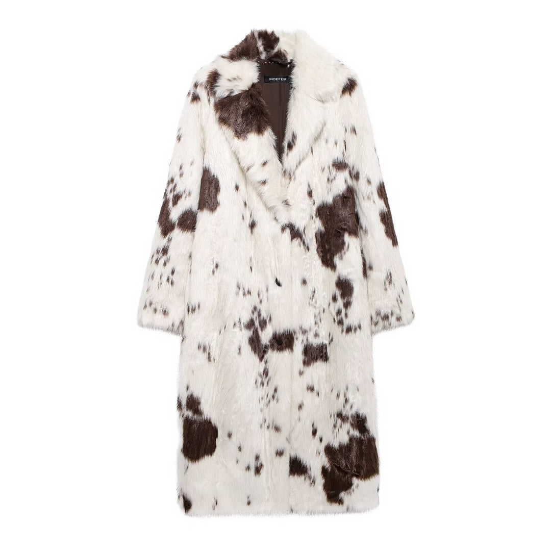 Manteau long pour femme avec effet de texture imprimé - Ilany