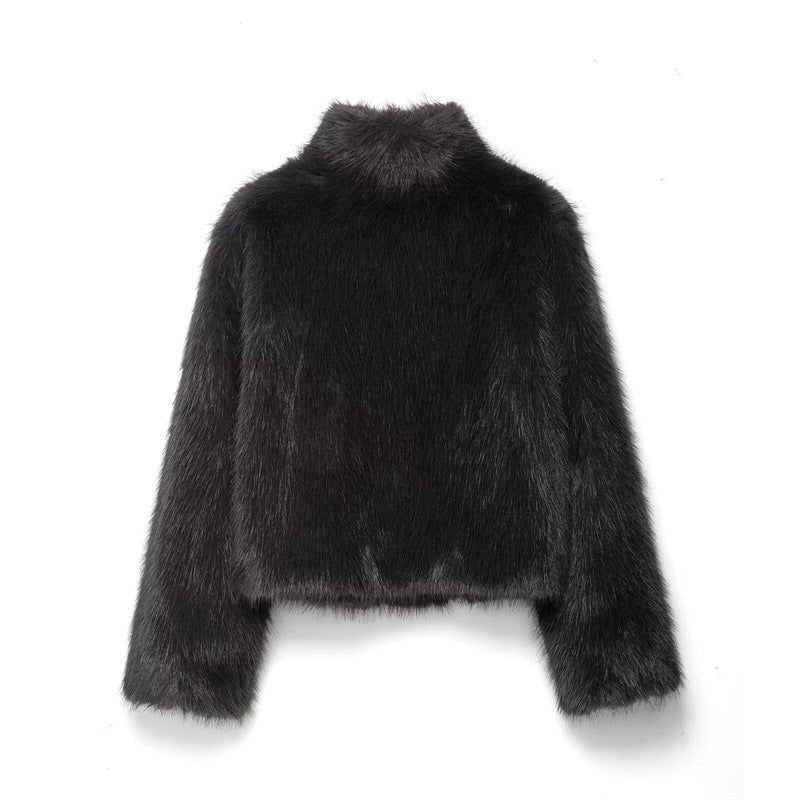 Manteau effet fourrure pour femme silhouette courte pour l'hiver - Dagny