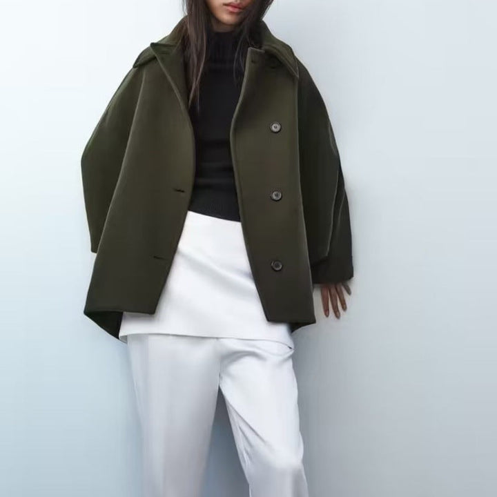Manteau court en laine avec col polo - Noelle