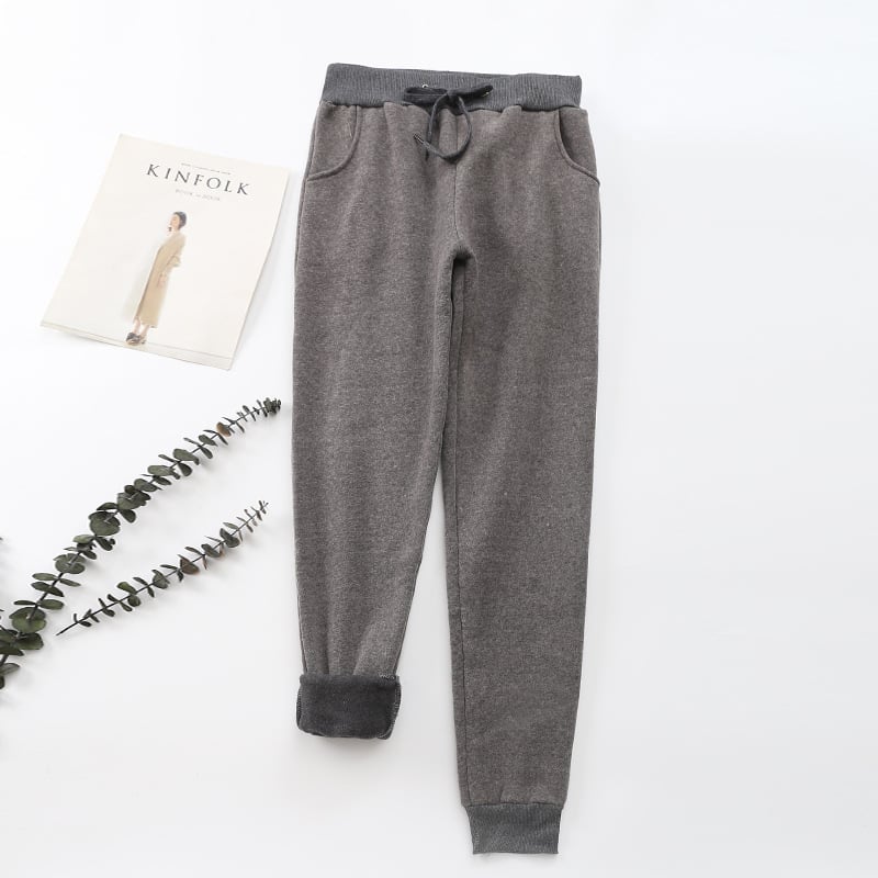 Pantalon femme avec effet velours à l'intérieur - Lureta