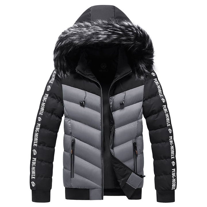 Veste matelassée pour homme avec capuche en fourrure synthétique - Elian