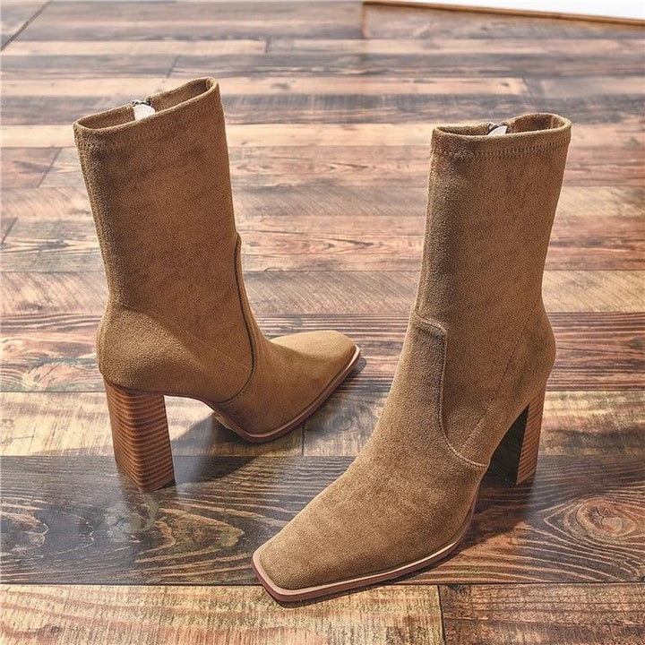 Bottines de luxe à talon carré pour femmes - Liorane