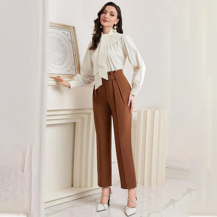 Pantalon droit longueur cheville pour femme - Mireth