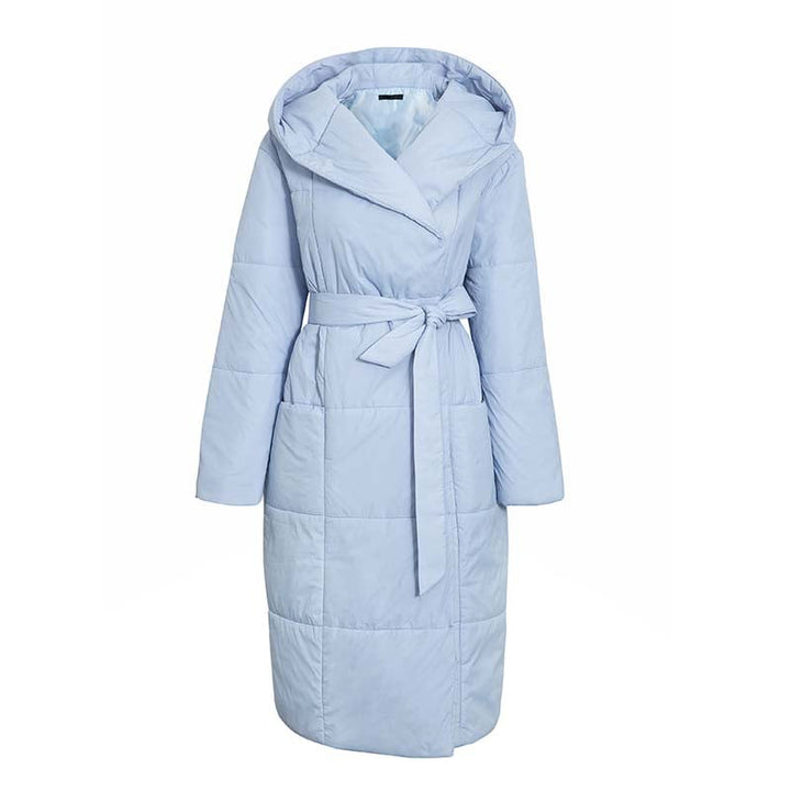 Manteau long matelassé avec ceinture pour femme - Catrina