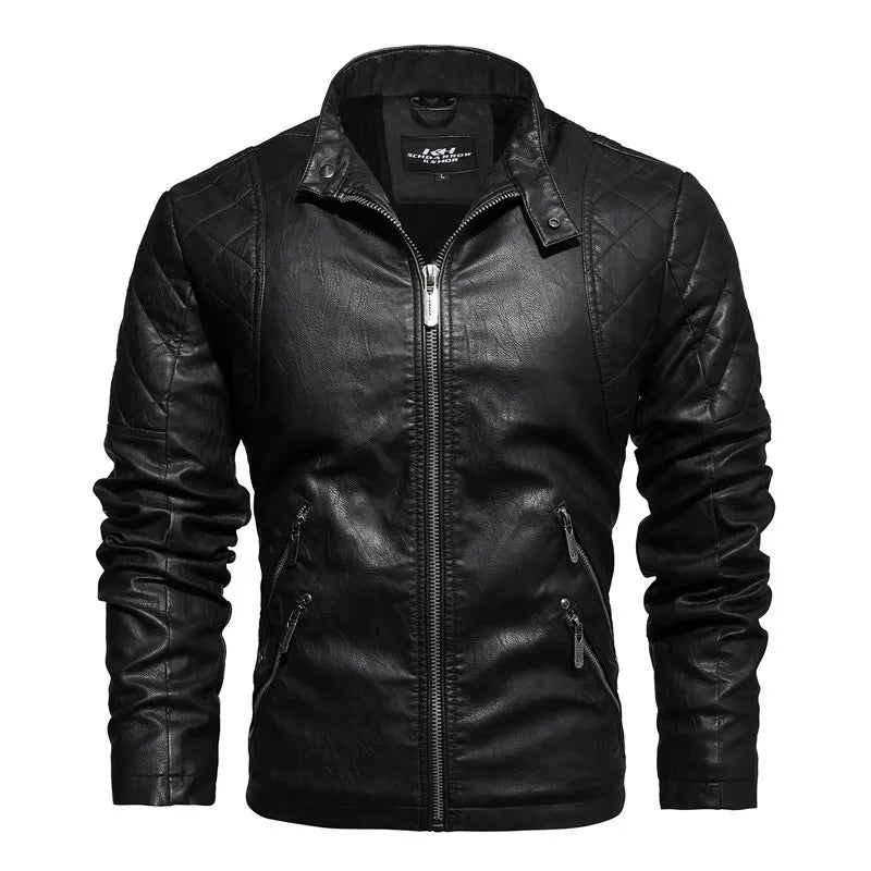 Veste de motard pour homme avec fermeture éclair - Bravik
