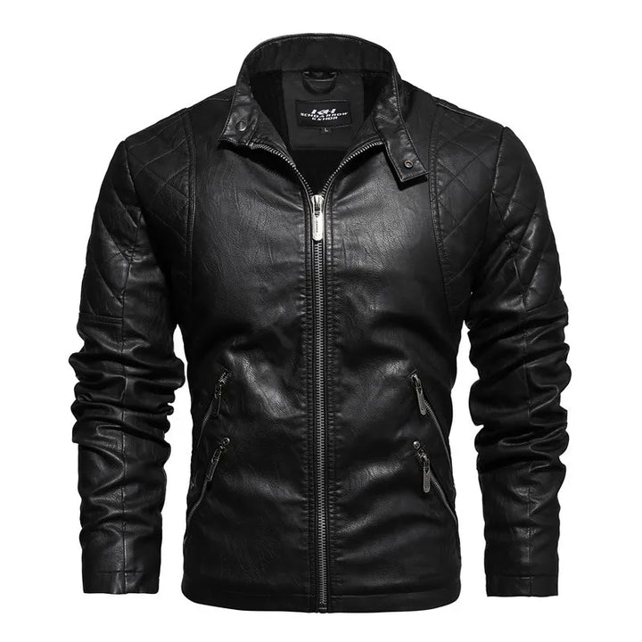 Veste de motard pour homme avec fermeture éclair - Bravik