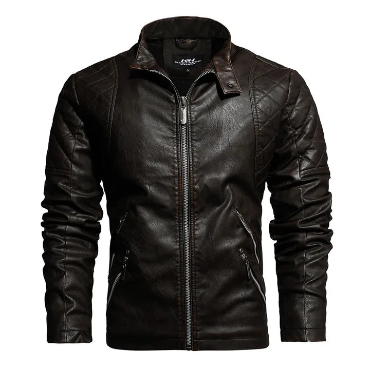 Veste de motard pour homme avec fermeture éclair - Bravik