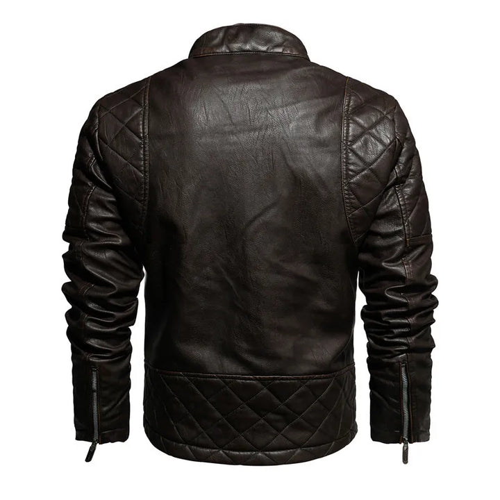 Veste de motard pour homme avec fermeture éclair - Bravik
