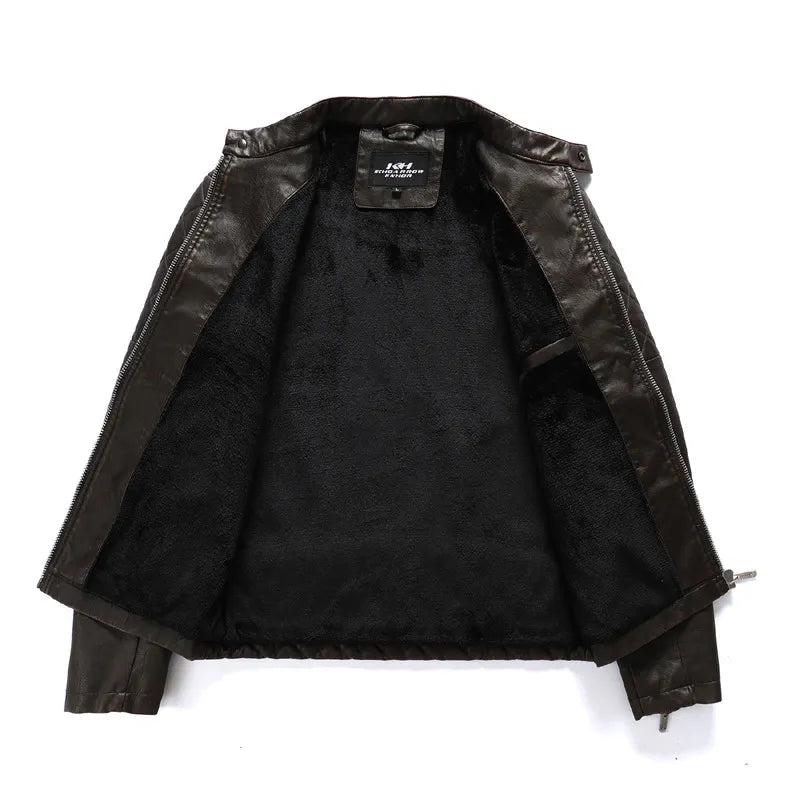 Veste de motard pour homme avec fermeture éclair - Bravik
