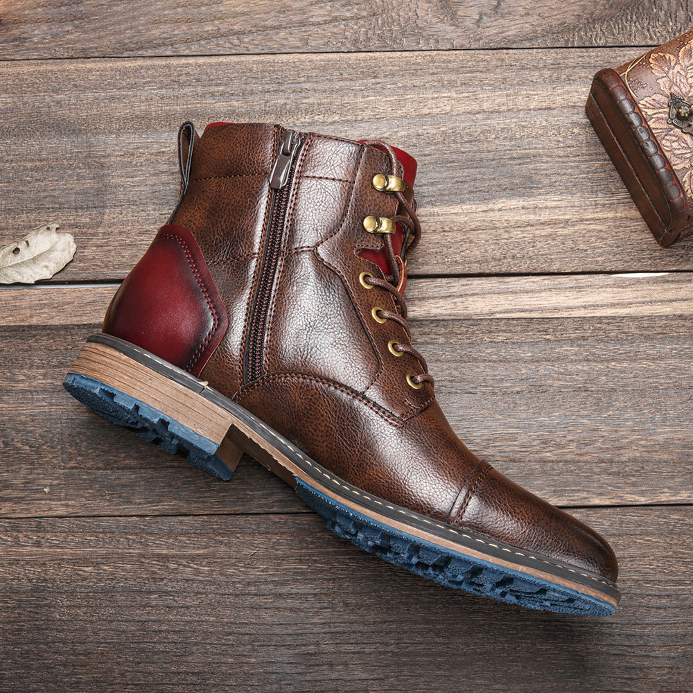Bottes courtes de style urbain pour hommes avec effet cuir - Dravon