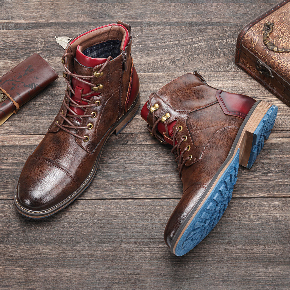 Bottes courtes de style urbain pour hommes avec effet cuir - Dravon