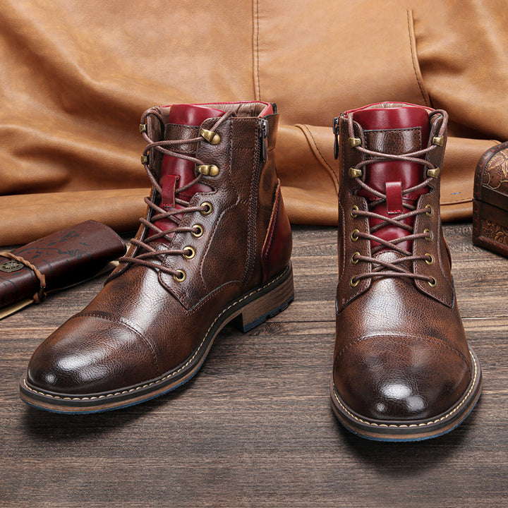 Bottes courtes de style urbain pour hommes avec effet cuir - Dravon