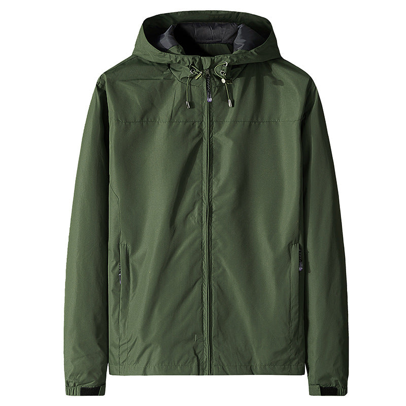 Veste coupe-vent pour homme avec capuche et fermeture éclair - Elvan