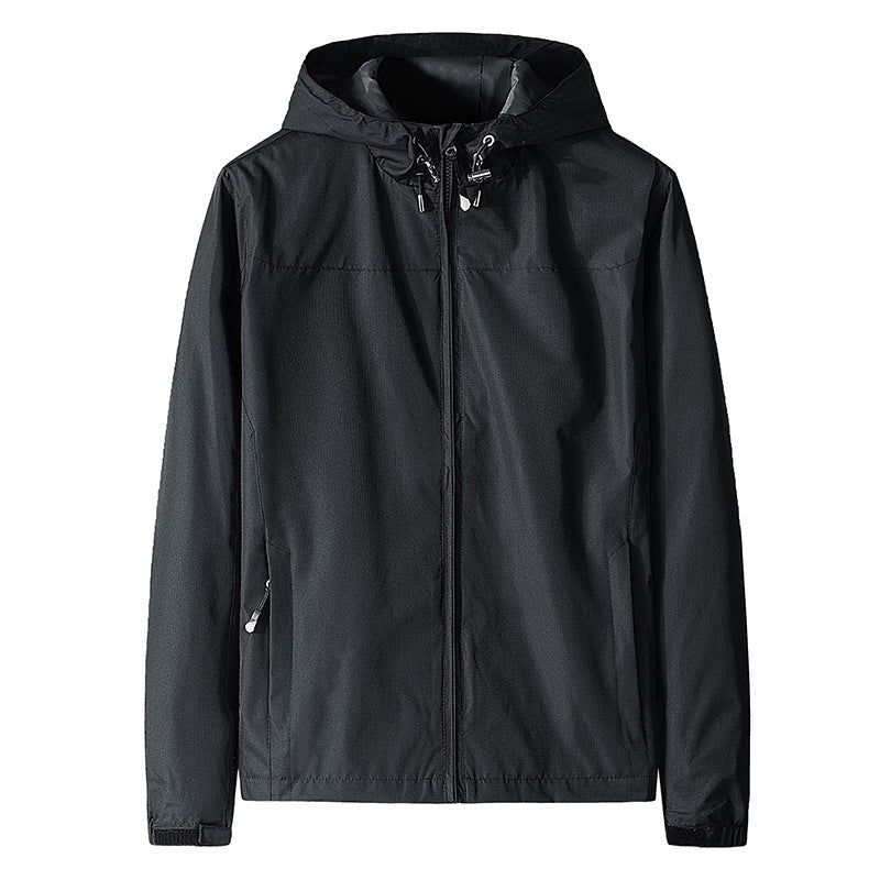 Veste coupe-vent pour homme avec capuche et fermeture éclair - Elvan