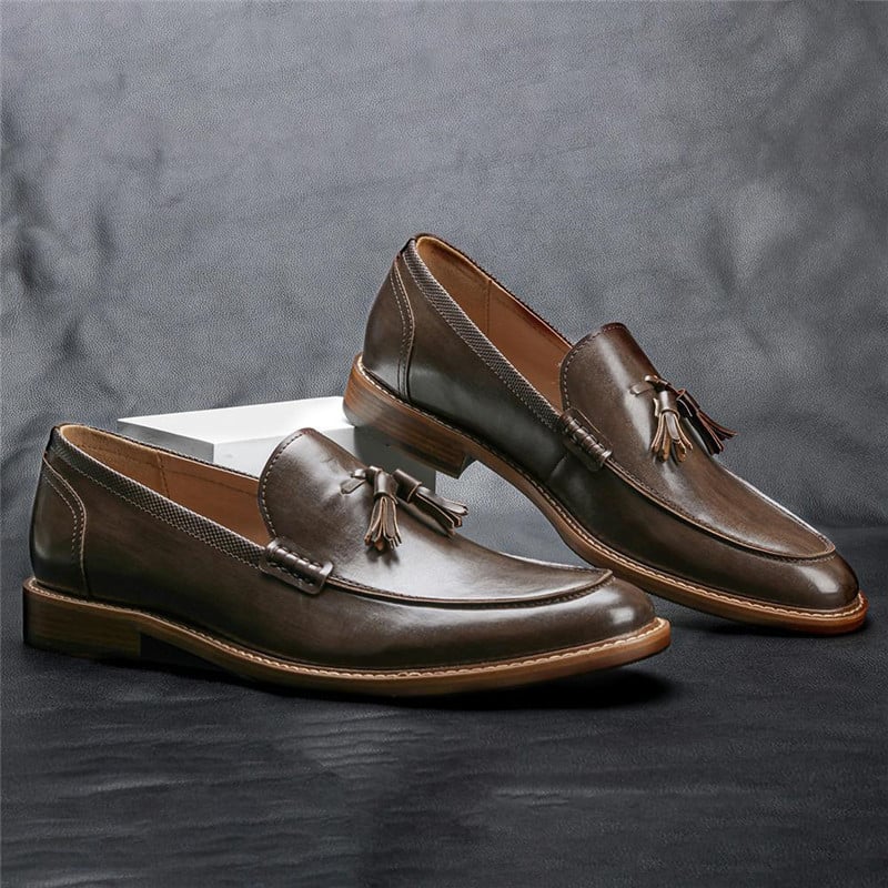 Mocassins élégants en cuir avec glands pour hommes - Kaster