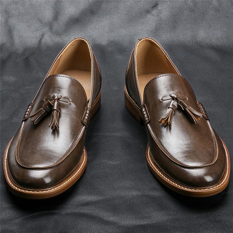 Mocassins élégants en cuir avec glands pour hommes - Kaster