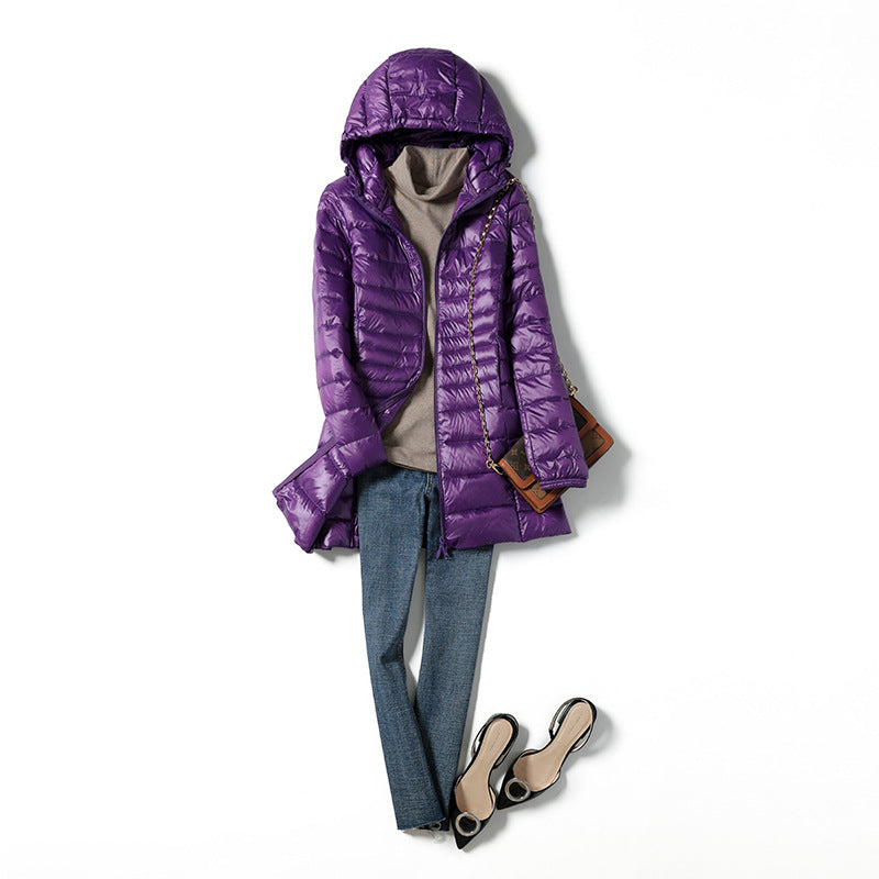 Veste longue matelassée à capuche pour femme - Rahel