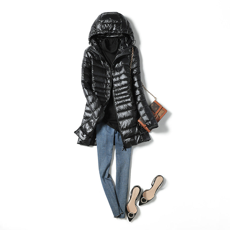 Veste longue matelassée à capuche pour femme - Rahel