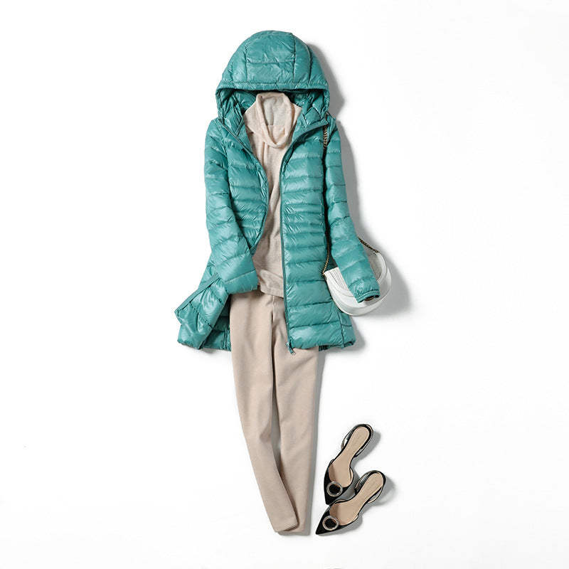 Veste longue matelassée à capuche pour femme - Rahel