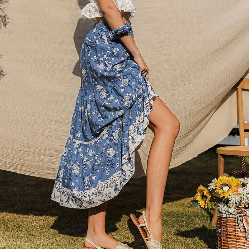Jupe femme à imprimé floral et coupe fluide - Evi
