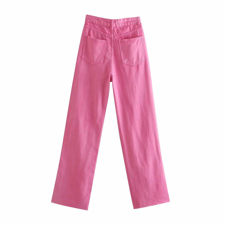 Jean droit taille haute pour femme - Neriva