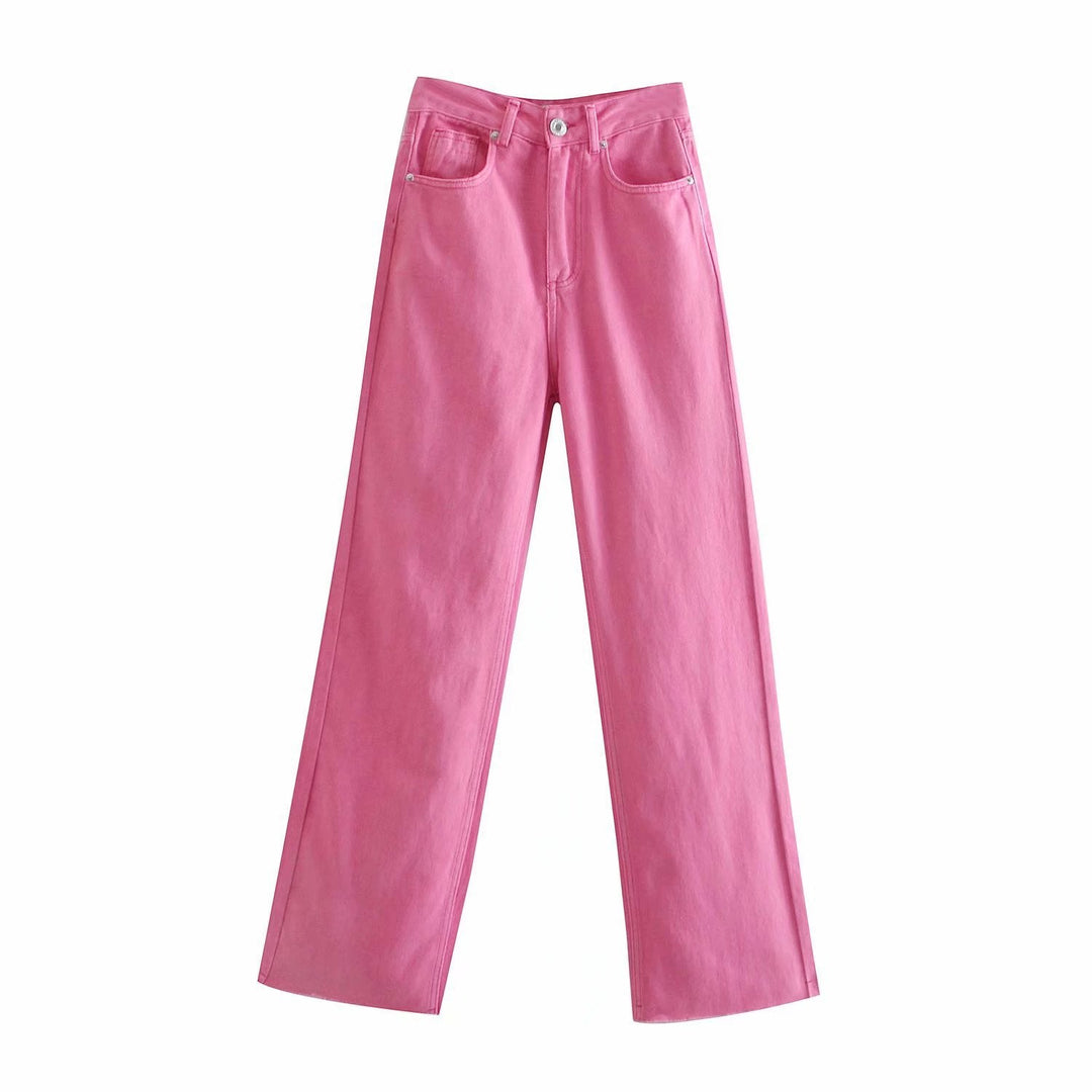 Jean droit taille haute pour femme - Neriva