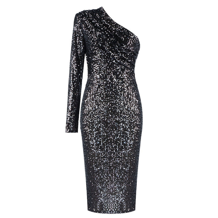 Robe à paillettes à effet asymétrique pour femme - Vanessa